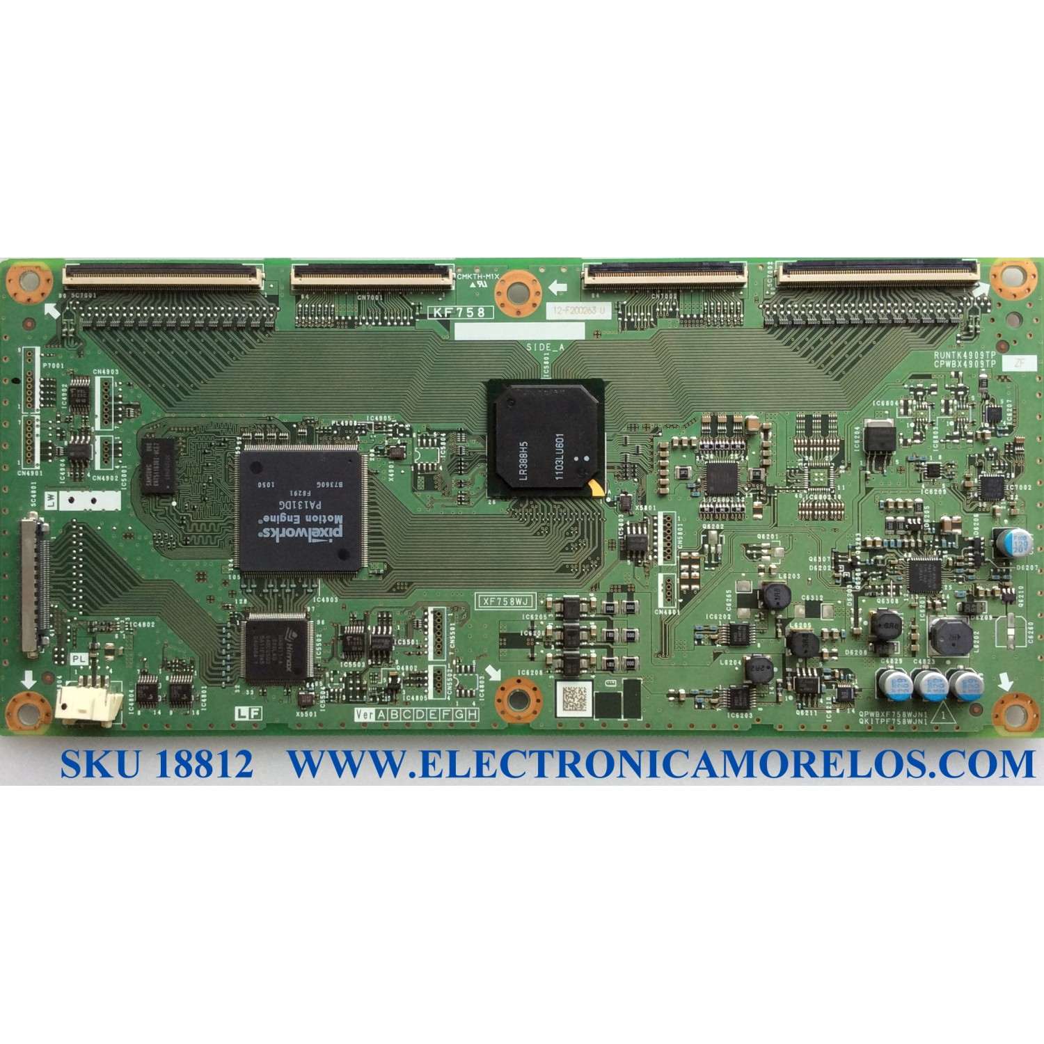 T-CON / SHARP RUNTK4909TPZF / KF758 / CPWBX4909TPZF / 12-F200263 U / XF758WJ / PANEL LK520D3GW40Z / MODELO LC-52LE835U